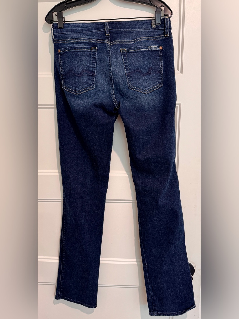 Seven Jeans Karah Straight Leg Women Dark Blue Stretch Denim Jeans 29 EUC